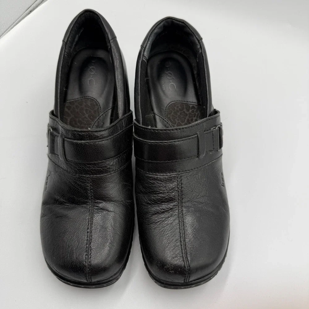 b.o.c.‎ Concept Leather Wedge Loafers 10M Black Minimalist Professional C78203